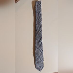 Men's Black and White Checkered Houndstooth Skinny Tie W/Multicolor Speckles